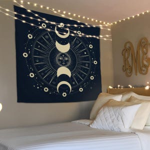 Moon Phase Tapestry, Moon Phase Decor, Lunar Tapestry, Moon tapestry, Celestial Tapestry, Wall Tapestry, Moon Phases, Tapestry Wallhanging