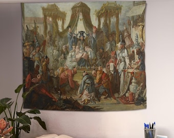 The Audience of the Chinese Emperor Wall Tapestry, Medieval Tapestry, Wall Hanging, Tapestry Aesthetic, Vintage Tapestry, Medieval Wall Art