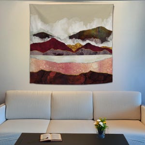 Abstract Mountain Tapestry, Landscape Tapestry, Nature Tapestry, Art Lovers Gift, Abstract Tapestry, Scenic Wall Tapestry, Large Tapestry