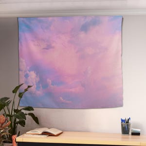 Beautiful Pink Cloud Tapestry, Aesthetic Tapestry, Clouds Wall Art, Wall Decor, Clouds Tapestry, Dreamy Aesthetic Wall Hanging
