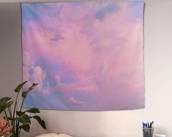 Beautiful Pink Cloud Tapestry, Aesthetic Tapestry, Clouds Wall Art, Wall Decor, Clouds Tapestry, Dreamy Aesthetic Wall Hanging