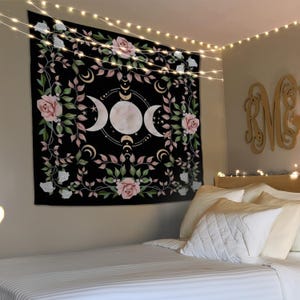 Moon Tapestry, Tapestry Gift Her, Tapestry Art, Wall Tapestry, Astrology Tapestry, Floral Tapestry, Personalized Gifts, Tapestry Wallhanging