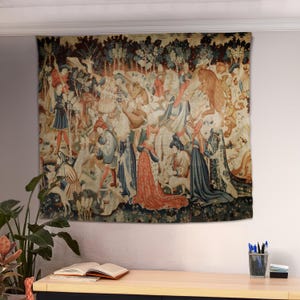 The Devonshire Hunting Tapestry Boar and Bear Hunt, Medieval Tapestry, Medieval Home Decor, Large Wall Tapestry, Wall Decor, Wall Hanging