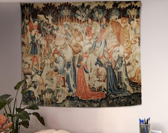 The Devonshire Hunting Tapestry Boar and Bear Hunt, Medieval Tapestry, Medieval Home Decor, Large Wall Tapestry, Wall Decor, Wall Hanging