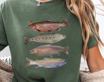 Vintage Trout Fishing T-Shirt: Unisex Fish Lover Tee