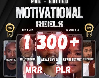 1300+ Motivational Reels, Viral Video Content (MRR, PLR) (Digital Download)