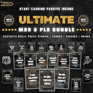 Ultimate MRR PLR Digital Products Bundle For Passive Income, Master Resell Rights, DFY Digital Products, Master Resell Rights Education