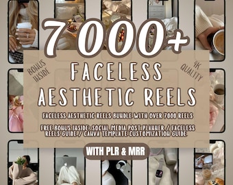 7000+ Faceless Aesthetic Reels, Faceless Stock Videos, Faceless Reels, Instagram Reels, Faceless Digital Marketing Template, MRR/PLR Resell