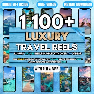 1100+ Luxury Travel Reels | Faceless Marketing Videos (Digital Download)