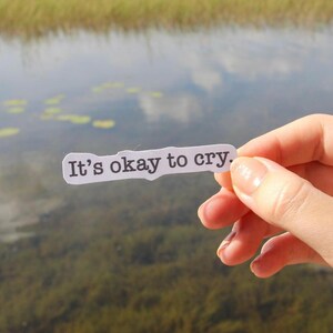 Sticker It's okay to cry / herinnering geestelijke gezondheid / sticker voel je emoties / gelamineerde waterdichte vinylsticker / sticker waterfles