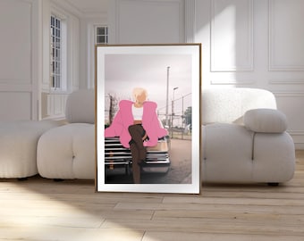Póster minimalista del álbum "Por favor, por favor, por favor", de Sabrina Carpenter, impresión digital, estética preppy femenina de moda, dormitorio bonito