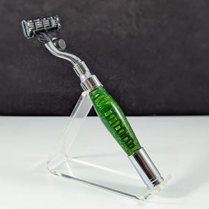 Emerald Green Honeycomb Magnum Mach 3 Razor | Shaving Gift | Father&#39;s Day Gift