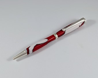 Red White and Black Twist Funline Ballpoint Pen | New Job | Journaling | Graduation