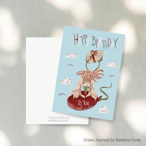 Carte pliante Joyeux anniversaire Raven Handstand (carte de vœux avec enveloppe, 101 × 152 mm, 127 × 178 mm) Impression d'art Idée cadeau Anniversaire Drôle