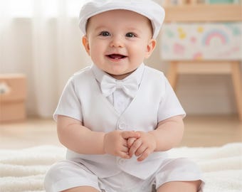 Conjunto de chaleco para bebé niño: bautizo, porta anillos y primer cumpleaños