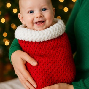Santa Baby Stocking Cocoon Crochet Pattern (PDF) – Newborn Holiday Photo Prop, Easy Digital Download