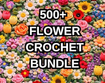 500+ Flower Crochet Pattern Bundle • Floral Amigurumi Applique Bouquet Designs
