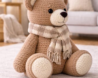 Large Crochet Teddy Bear Amigurumi Pattern, Beginner Friendly (PDF Pattern 22-28 cm )