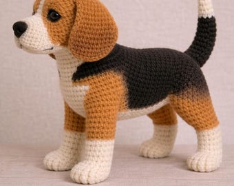 Beagle Amigurumi Crochet Pattern, Puppy Plush Toy (PDF Pattern)