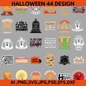 Halloween SVG Bundle - 44 Spooky Designs | Perfect for Cricut, Silhouette, T-Shirts, Crafts, and Decorations | Digital Download