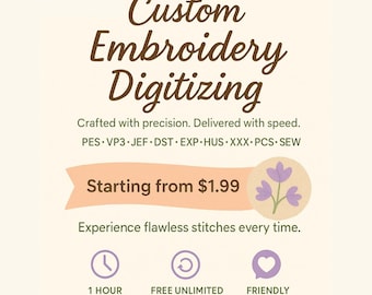 Custom Logo Embroidery Digitizing: PNG JPG to DST File