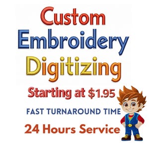 Custom Embroidery Digitizing, Logo Digitizing, Embroidery Digitizing Service, Image Digitizing Embroidery, Custom Digitize