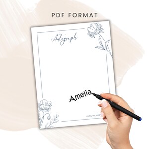 Classroom Autograph Page Printable End of Year Memory Book Print Out ...