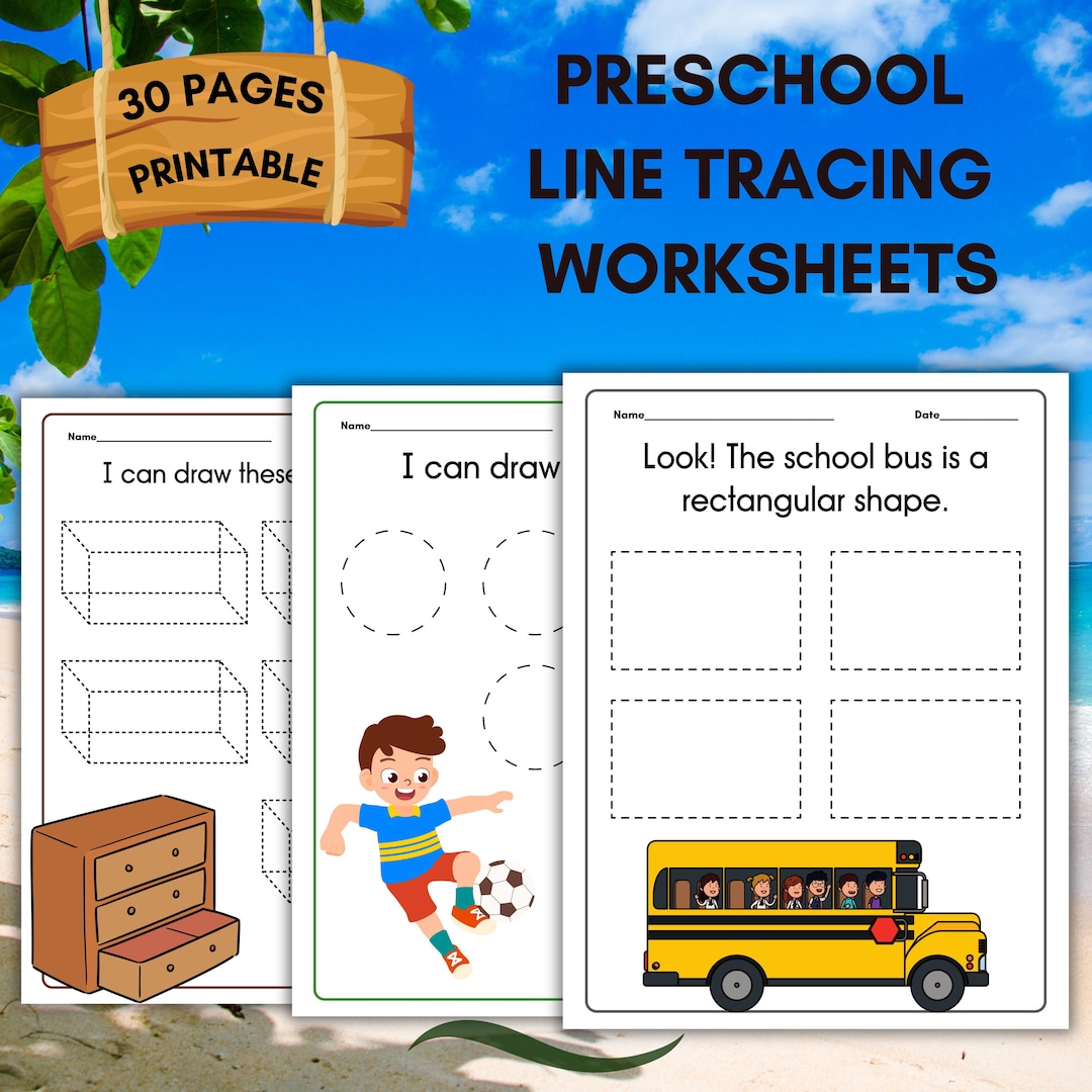 Lines Tracing Worksheets Printable Line Trace for Kids Preschool Trace