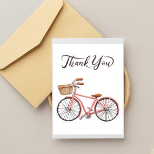de remerciements | Carte vierge | Vélo | Carte imprimable | Fichier numérique