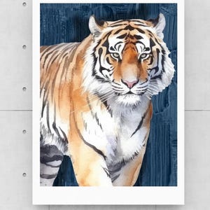 Tiger Portrait Kunstdruck Blau (Instant Download)
