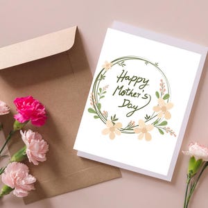 Tarjeta del Día de la Madre / Tarjeta imprimible / Tarjeta para ocasiones especiales / Descarga instantánea / Regalos para ella / Tarjetas imprimibles para mamá / Floral