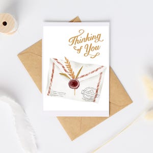 Thinking of You Card: Watercolor Envelope, Blank Inside (Digital Download)