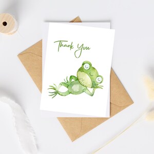 Cartão de agradecimento de sapo aquarela | Cartão de felicitações em branco | Cartão para impressão | Download instantâneo