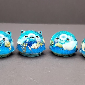 Resin Sea Creature Figurines: Real Shells & Starfish - Ocean Mochies