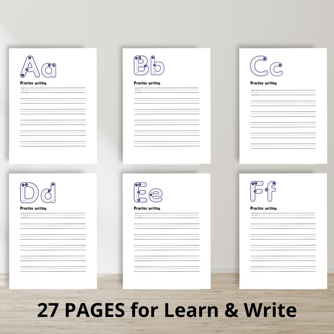 ABC Alphabet Printable Worksheets: Preschool & Homeschool Learning (PLR ...