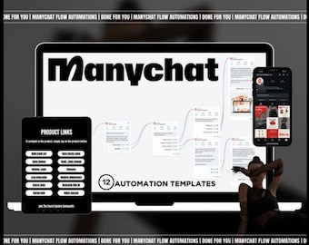 12 Fluxos de Automação do Manychat com PLR e MRR, Crie Renda Passiva, Modelos de Marketing de Resposta DM, Automações do Instagram, Marketing de Chatbot