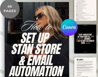 Stan Store & Email Automation Guide: 66-Page Editable Ebook (PLR + MRR) Canva Template