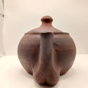 Handmade Rustic Clay Teapot, Wabi-Sabi Terracotta Pottery for Tea Lovers