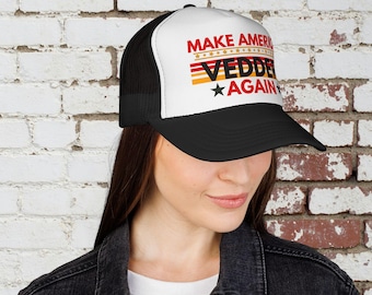 Gorra de camionero "Make America Vedder Again" – Grunge de los 90, regalo para amantes de la música