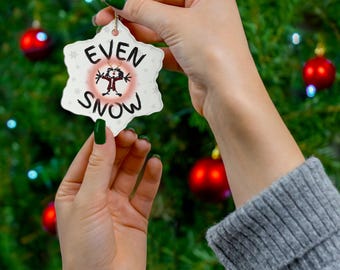 Adorno de copo de nieve Even Snow, adorno de cerámica / Figura a cuadros inspirada en Pearl Jam