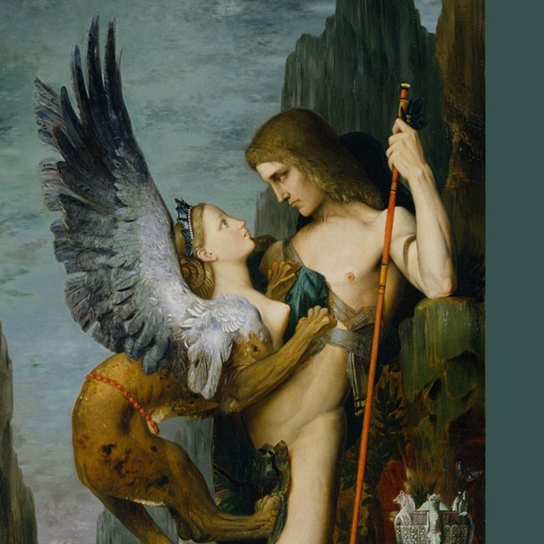 Oedipus and the Sphinx  Gustave Moreau  French Symbolism Art image 1
