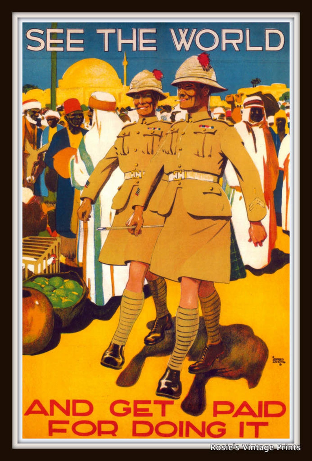 Vintage British Propaganda Poster see the World and Get Etsy