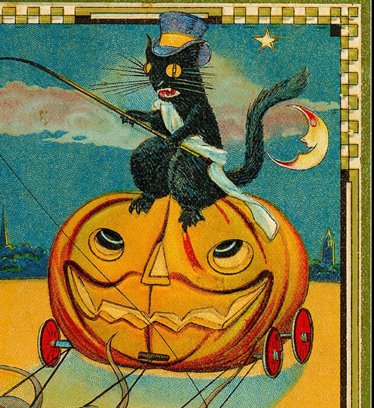 Halloween Wall Decor Vintage Illustration Jack O' Etsy