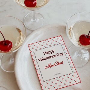 Editable Cherry Valentine Card | Cute Romantic Print at Home Valentines for Husband, Wife, Girlfriend & Boyfriend