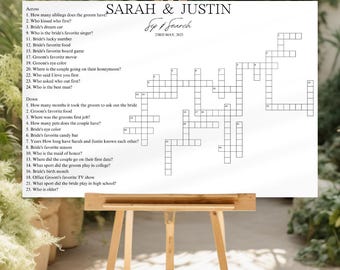 Made For You Wedding Crossword Puzzle Template Personalized Sip and Solve Template, Custom Wedding Crossword Puzzle Sign Wedding Table Games