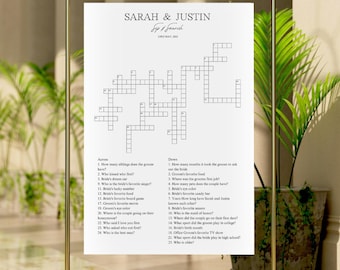 Custom Wedding Crossword Puzzle Template Sip and Solve Template, Wedding Table Games, Made For You Crossword Puzzle Wedding Puzzle Sign