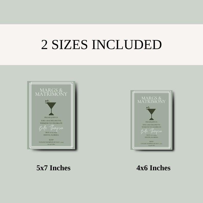 Margs and Matrimony Bachelorette Trip Invite Editable Template