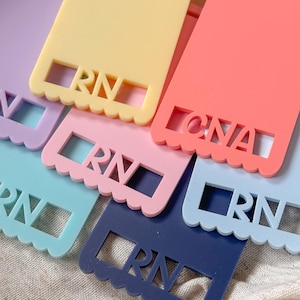Custom Badge Buddy for Nurse Badge Buddies Personalized Badge Reel for Medical Professional Scallop Badge Backer Gift for RN Badge Buddy