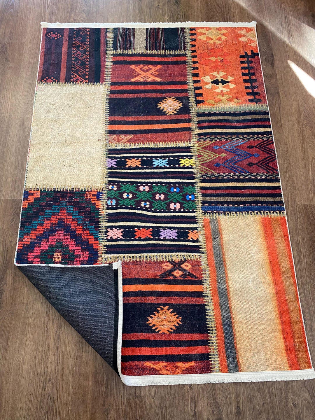 52.5×185.5 Patchwork ViNTAGE TURKiSH RUG Patchwork Rug, Turkish Patchwork Rug, Patchwork Vintage Rug