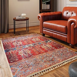 red carpet, anatolian carpet, red rug, ethnic pattern, bohemian style carpet, living room carpet, green kitchen carpet,  red carpet